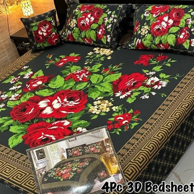 4 Pcs Crystal Cotton Bedsheet