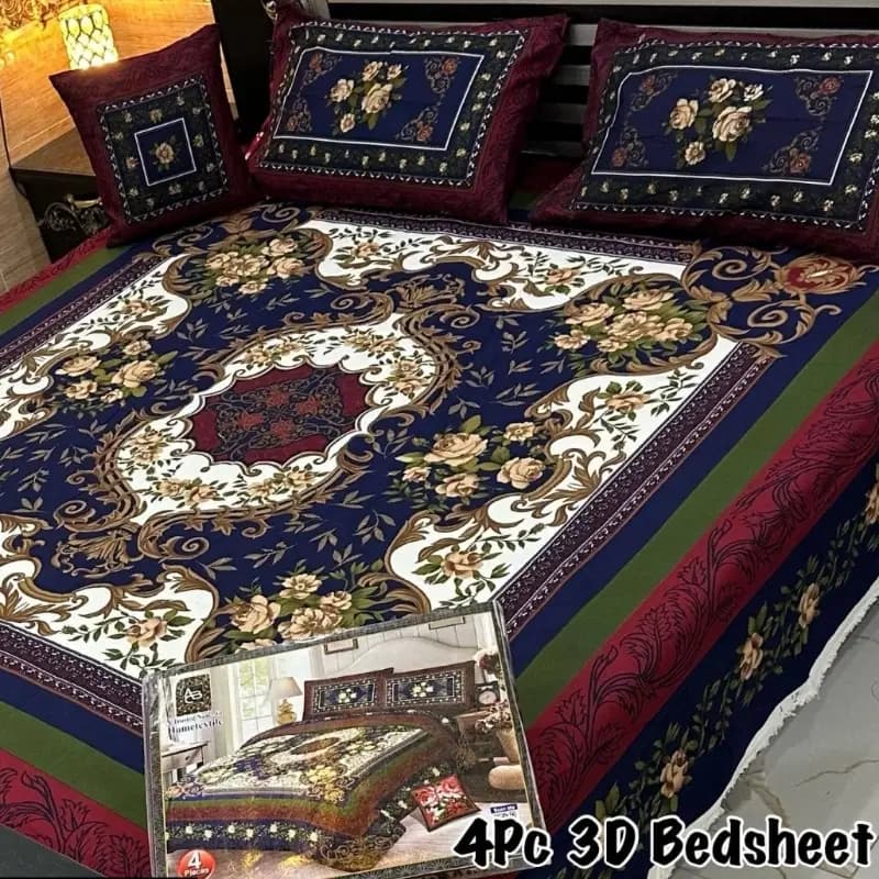 4 Pcs Crystal Cotton Bedsheet